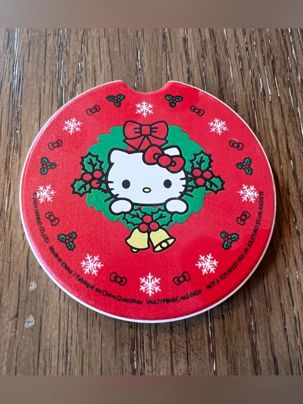 Hello Kitty Red and Green Holiday Cup Coasters - Set of 4